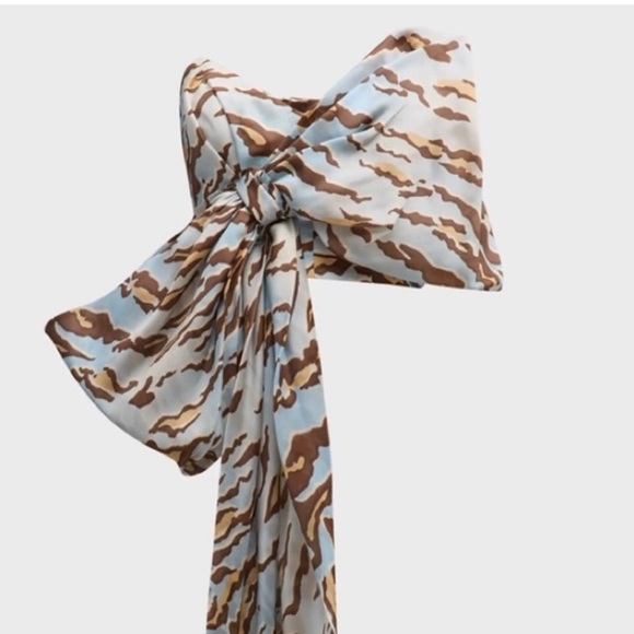 Zimmermann Blue Tiger Bodice Bow Top - Picture 5 of 5